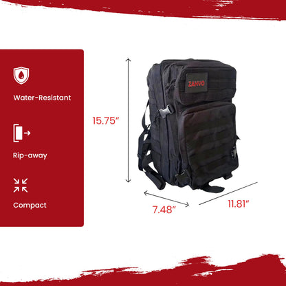 72 Hour Survival Kit with Food, Solar Power Bank, Water Purifier, First Aid & Tools - All Emergency Survival Gear and Supplies in This Bug Out Bag for Disaster Preparedness & Evacuation