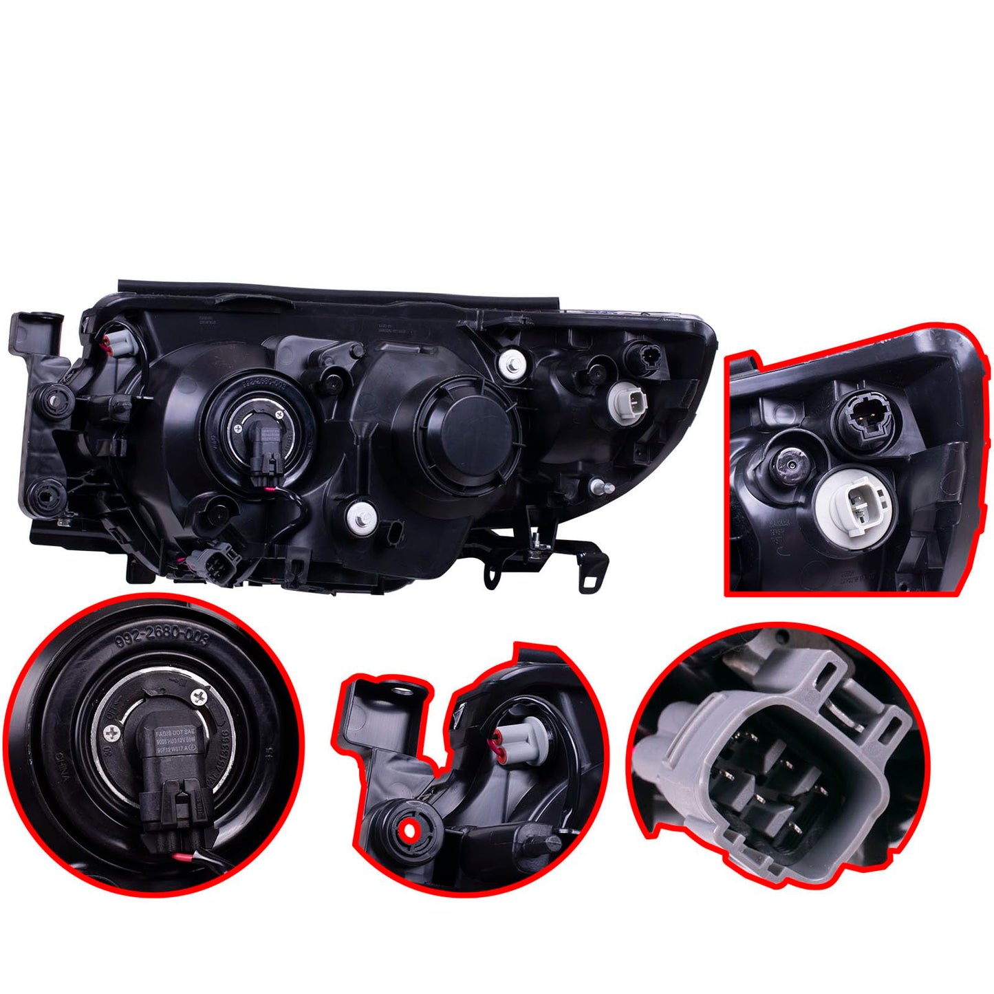 BestParts Headlight Assembly Chrome Housing Halogen Pair Headlight Lamp Compatible with Subaru Forester SG,SG9 2006-2008 Left Driver Right Passenger Side Replace 84001SA461,84001SA471 W/bulbs
