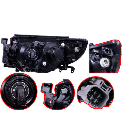 BestParts Headlight Assembly Chrome Housing Halogen Pair Headlight Lamp Compatible with Subaru Forester SG,SG9 2006-2008 Left Driver Right Passenger Side Replace 84001SA461,84001SA471 W/bulbs