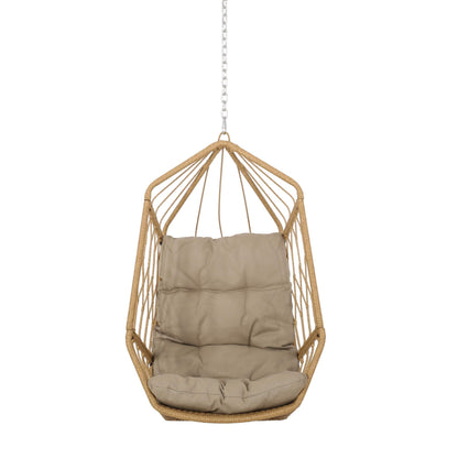 Tamara Outdoor/Indoor Hanging Chair (NO Stand) - Wicker - Light Brown/Tan