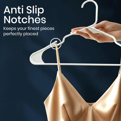 Utopia Home Plastic Hangers - Durable Space-Saving Closet Organizers - 50 Pack in White