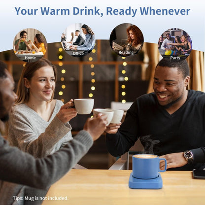 VOBAGA Coffee Mug Warmer, 4 Hours Auto Shut Off Cup Warmer for Office Home Desk with 3 Temperature Settings, Electric Beverage Warmer for Cocoa,Tea, Milk, Soup, for Coffee Gifts, Sky Blue (No Cup)