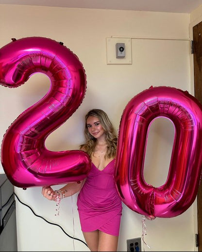 Hot Pink Number 23 Balloons 40 inch, 23 Number Balloons, 23rd Birthday Decorations, 23 Year Old Women Hot Pink Party Supplies