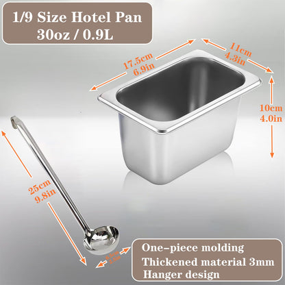 SHPii Two Tier Adjustable Stainless Steel Spice Organizer Set of 10 Pots with Spoons Commercial Kitchen Spice Rack Sauce Rack Buffet Counter Milk Tea Shop Multifunctional Shelf (Double Slant)