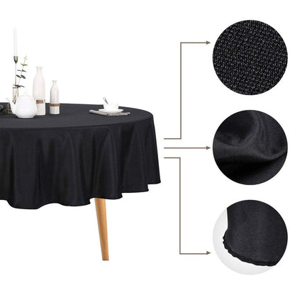 Ascoza 2pack 60 Inch Black Rectangular Tablecloth in Polyester Fabric for Wedding/Banquet/Restaurant/Parties