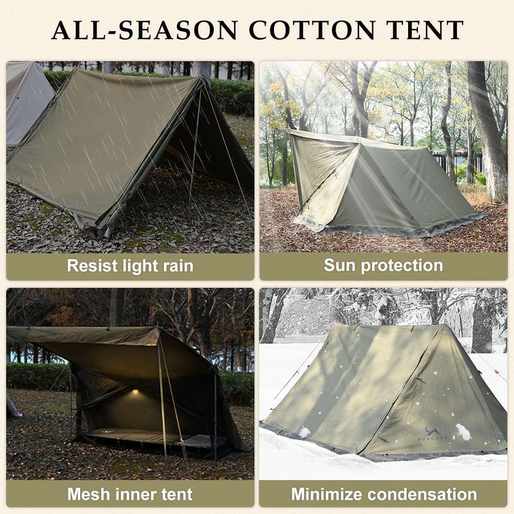 TOMOUNT Bivy Tent Canvas Shelter for Camping for Two Person