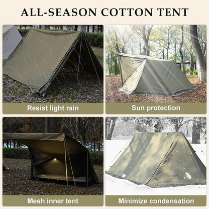 TOMOUNT Bivy Tent Canvas Shelter for Camping for Two Person