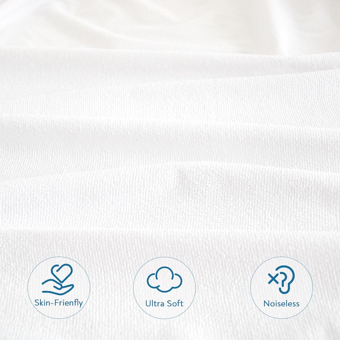 Skiennix Queen Mattress Protector - Waterproof & Absorbent Terry Cover | Fitted for 18'' Mattresses