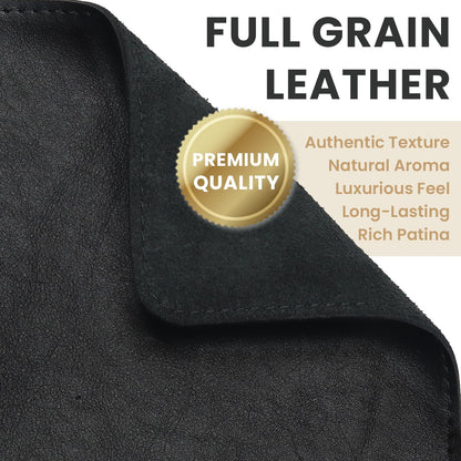 DAREhue Full Grain Genuine Leather Desk Pad – Black (XL) - Premium Desk Mat with Non-Slip Backing, Thick 3mm, Office Desk Protector for Work & Gaming (Extra Large 35.4 x 15.7 inch)