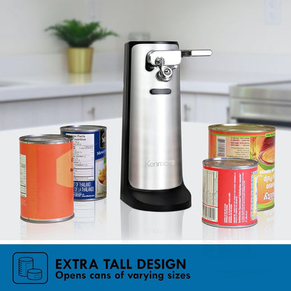Kenmore Electric Can Opener - Arthritis-Friendly Design | Automatic Stainless Steel with Cord Storage