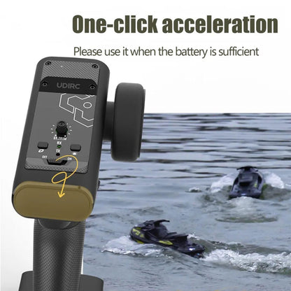 captainrc RC Turbo Jet Boat 25+KPH Brushless, 2.4GHz Adult RC Jet Ski, RC Boat for Pools, Lakes and Rivers with 2 Batteries, LED Light, Low Battery Alarm
