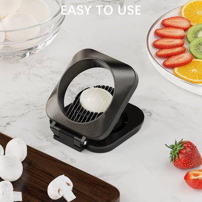 Skiennix Egg Slicer - Heavy Duty Stainless Steel Cutter with 3 Slicing Styles | Easy to Clean