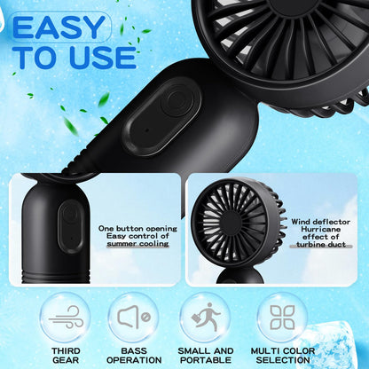 Rossesay 36 Pcs Mini Portable Fan Bulk Cute Handheld Lightweight Small Little Personal Hand Eyelash Fan 3 Speeds USB Rechargeable for Women Men Indoor Outdoor Makeup Travel (Black)