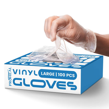 Vinyl Disposable Gloves Large - 100 Clear Food Safe Cooking and Household Cleaning Gloves - Powder-Free and Latex-Free Kitchen Glove for Meal Prep and Food Service