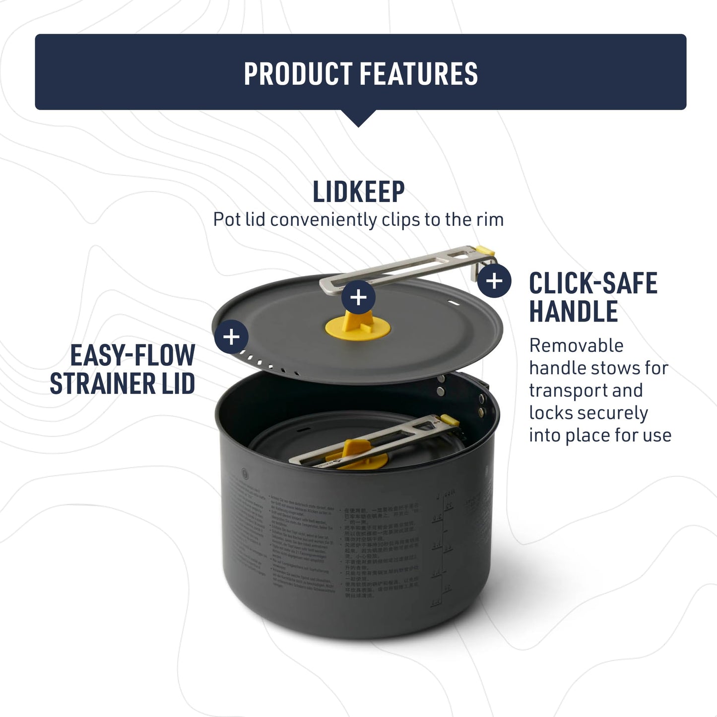 Sea to Summit Frontier Ultralight Two Pot Set for Camping, 1.3-Liter Pot and 3-Liter Pot