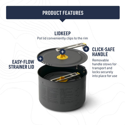 Sea to Summit Frontier Ultralight Two Pot Set for Camping, 1.3-Liter Pot and 3-Liter Pot