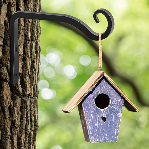 Gtongoko 6-Inch Metal Plant Hangers - Durable Outdoor & Indoor Hooks for Bird Feeders, Lanterns, Black (2 Pack)