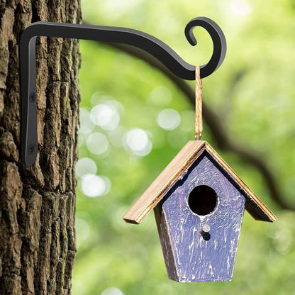 Gtongoko 6-Inch Metal Plant Hangers - Durable Outdoor & Indoor Hooks for Bird Feeders, Lanterns, Black (2 Pack)