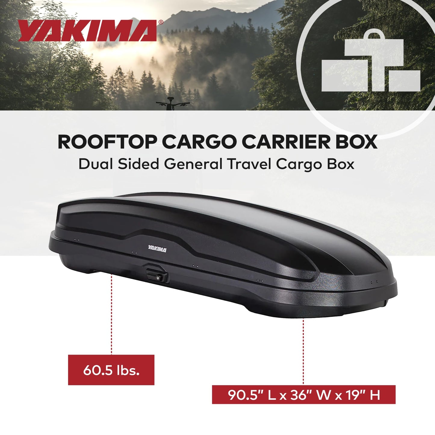 Yakima Car Roof Cargo Carrier, SkyBox NX XXL Rooftop Hard Shell Box with SKS Lock, Black - Heavy-Duty Vehicle Storage Accessories for Travel and Camping