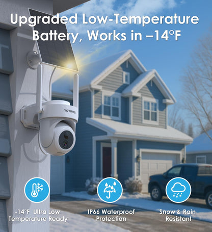 4K Security Cameras Wireless Outdoor, No Subscription, Works in -14°F Cold [2026 NEW] Solar-Powered Home Security Camera System with 360° Auto Tracking, Color Night Vision, 5G & 2.4G WiFi, Easy Setup