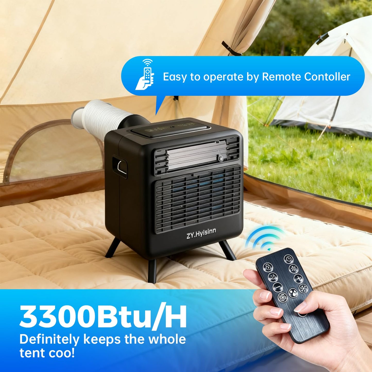 Portable Air Conditioner,3300BTU Tent Air Conditioner, Air Portable AC for Camping, Van Life, Tent, Outdoor