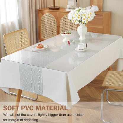 LovePads Clear Table Cover Protector, 23.6 x 39 Inch 2mm Thick Plastic Table Cover, Table Protector for Dining Room Table, Waterproof Dresser Cover Top for Kitchen, Coffee, Writing Desk