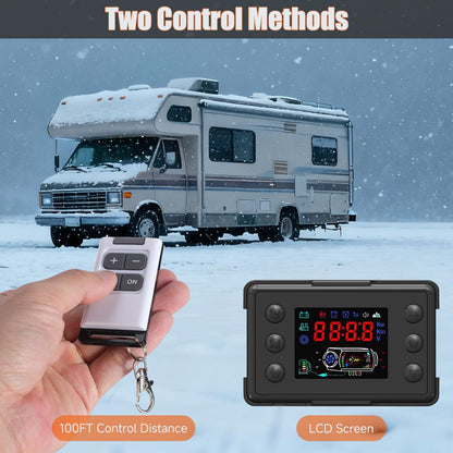 AMEHO 8KW Diesel Heater, 12V/24V/110V All in One Portable Parking Heater for RV Trailer Truck Camper, Diesel Car Heaters with Thermostat & Remote Control & LCD Screen