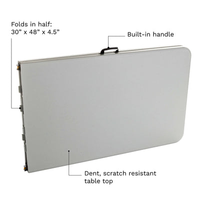 Iceberg IndestrucTable Too Center-Folding Table, 1200 Series, 30" W x 96" L x 29" H, Platinum, 1 Count