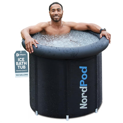 LifePro NordPod Recovery Ice Tub – Portable Cold Plunge Tub for Ice Bath Recovery & Cold Water Therapy – Ice Bath Tub for Athletes – Indoor/Outdoor Cold Plunge Tub Outdoor with All-Weather Lid
