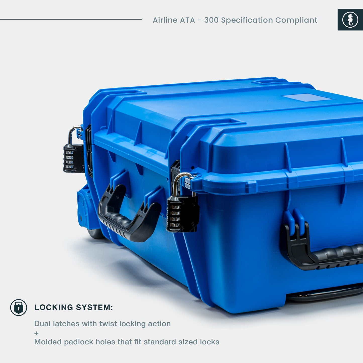 Seahorse 920 Heavy Duty Protective Dry Box Case With Customizable Accuform Foam - USA Made for Professional Photographers/TSA Approved/Mil Spec / IP67 Waterproof (Blue)