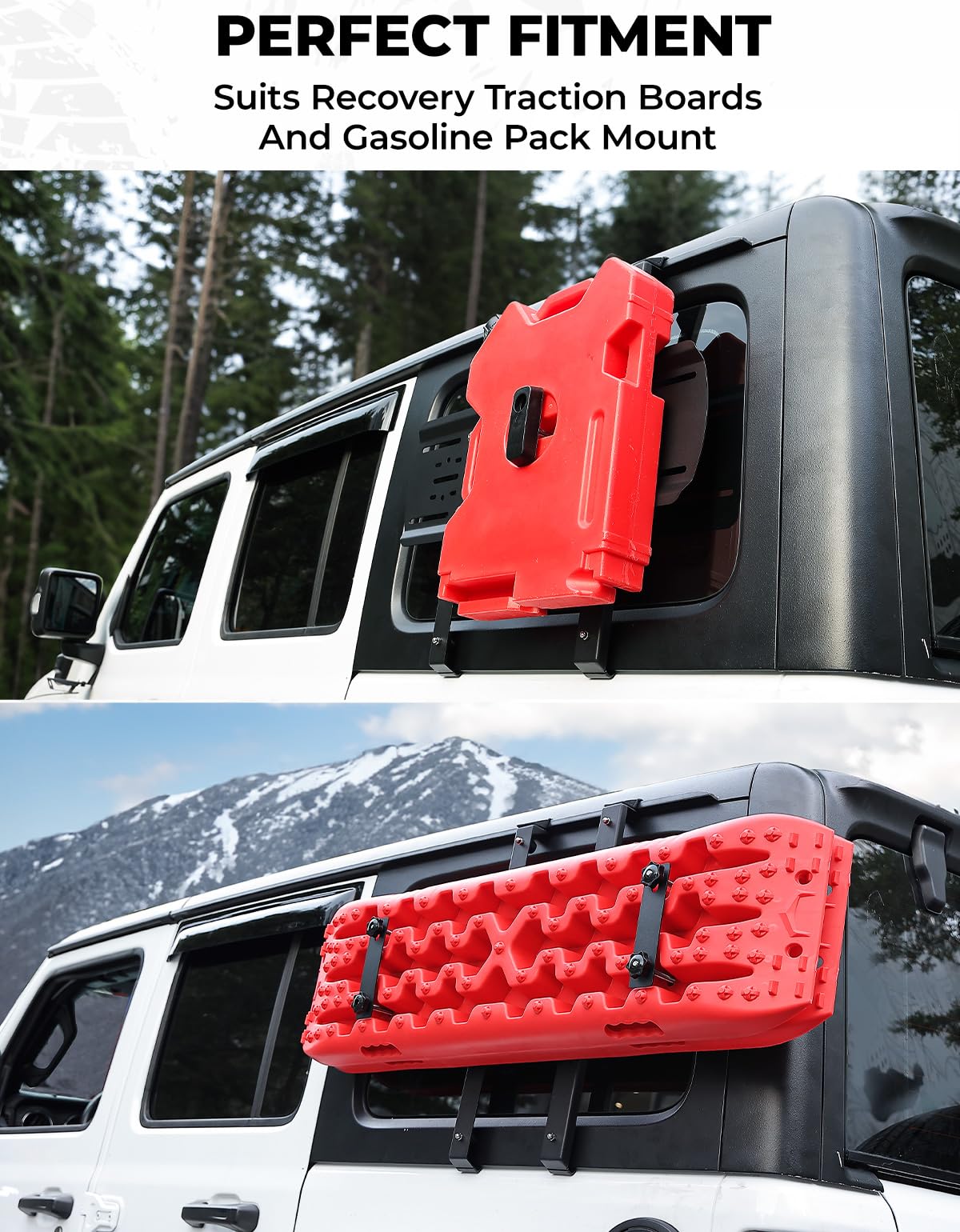 JL Gas Can Mount Bracket & Rear Window Storage Molle Panel Kit