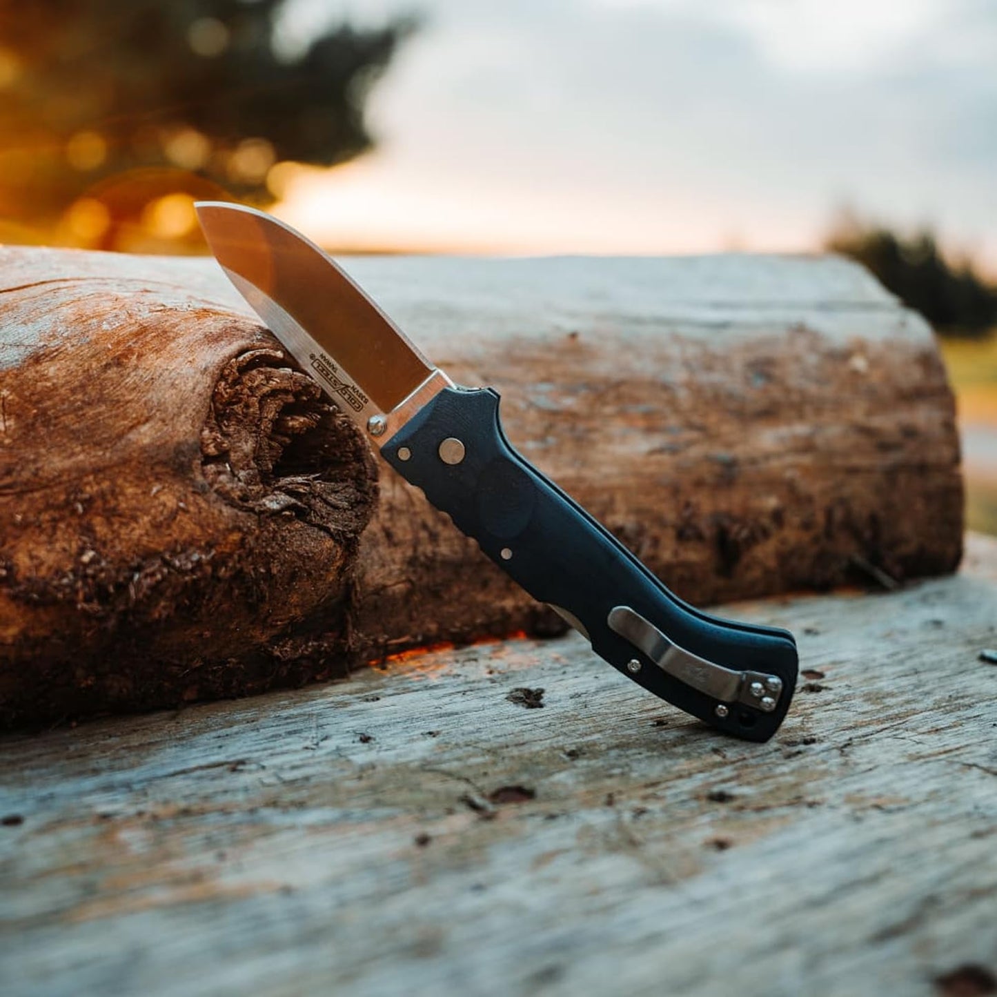 Cold Steel Ultimate Hunter 3.5" S35VN Razor-Sharp Blade 5" G-10 Easy-To-Grip Orange Handle Hunting Folding Knife with Tri-Ad Locking Mechanism