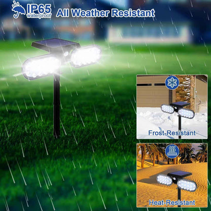 EMANER Motion Lights Solar Powered, Outdoor Flood Lights Stay On or Motion On/Off, Dusk to Dawn Security Solar Light, Covers up to 40ft Distance Landscape Spotlights for Garden Backyard Path, 8-Pack