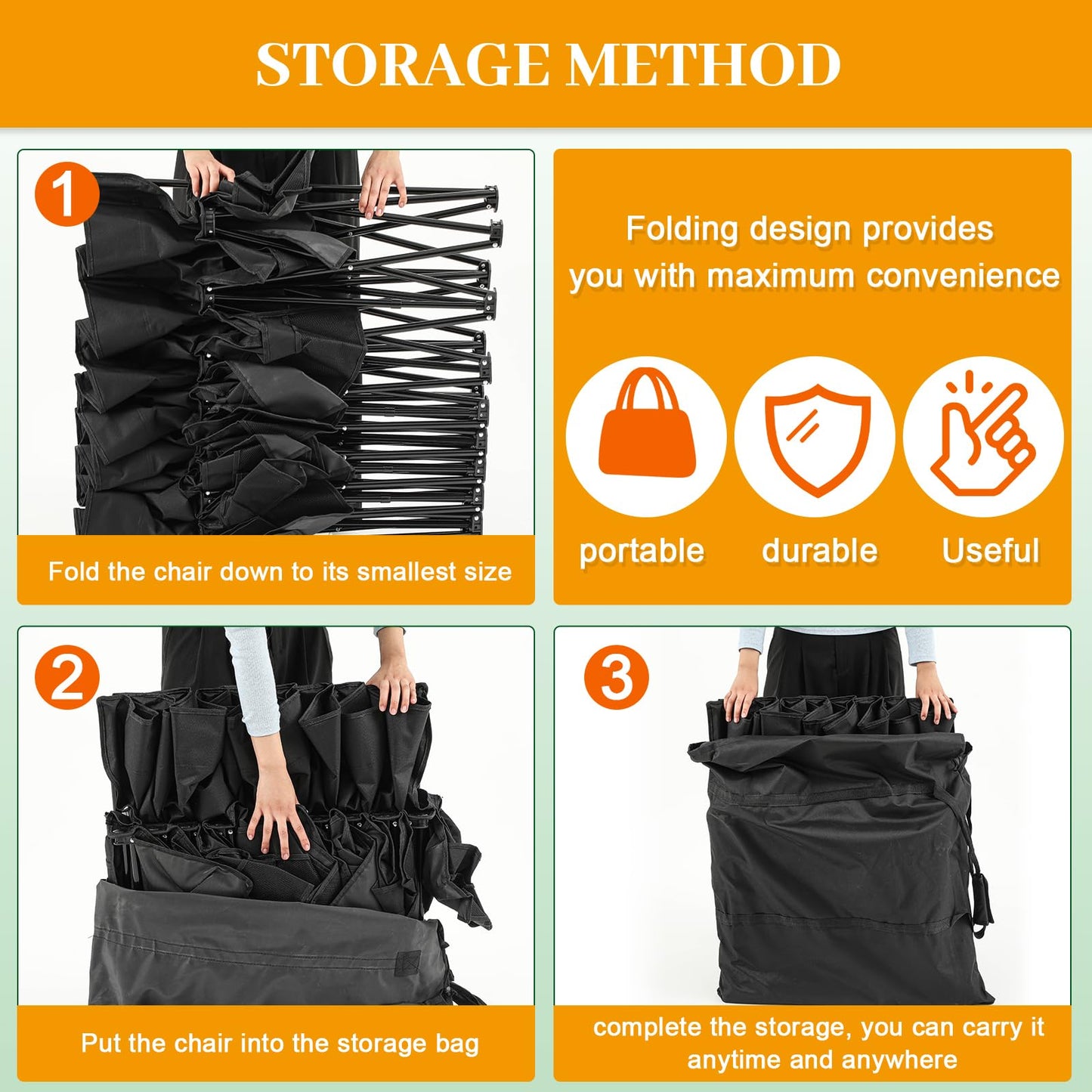 Wonderjune Folding Soccer Bench Portable Sports Team Bench with Pockets and Carrying Bag for Sports Team Outdoor Camp Travel Soccer Practice(Black,9 Seat)