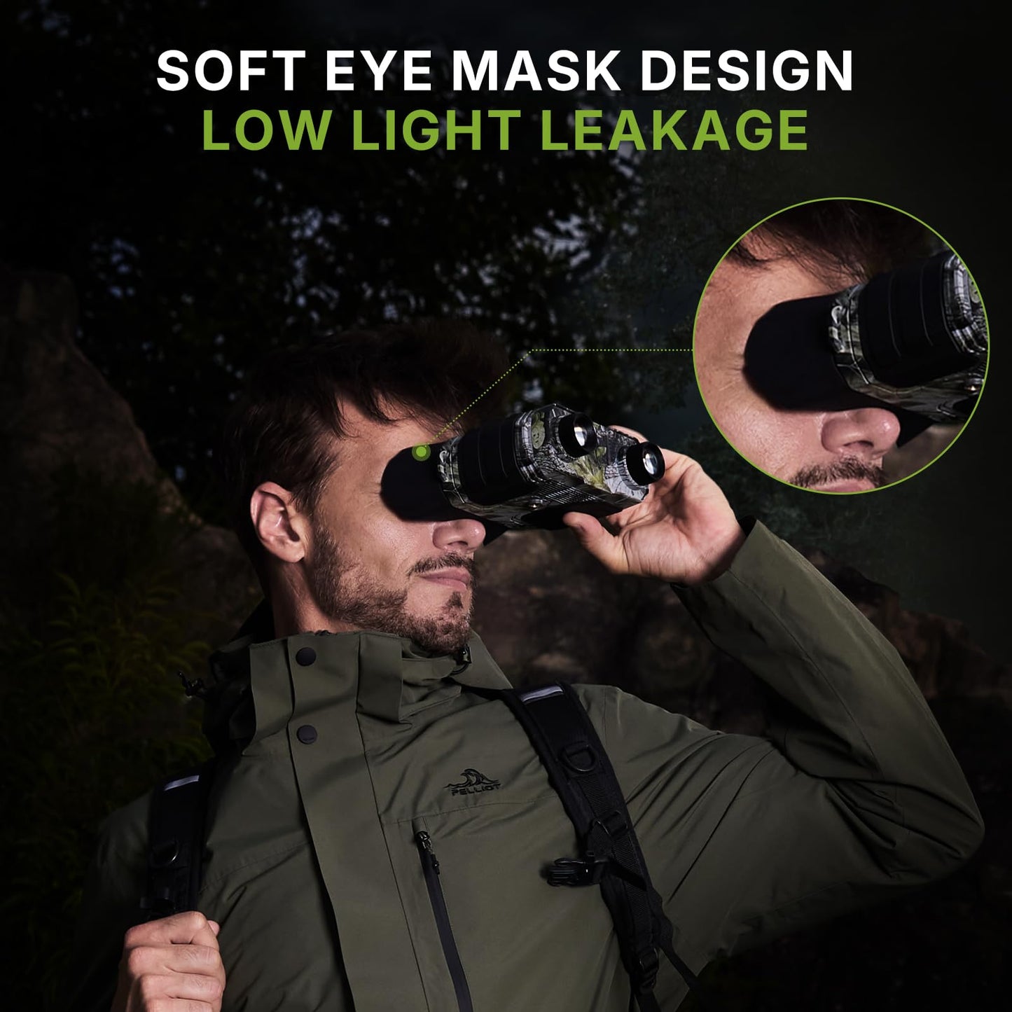 WOGREE Night Vision Goggles, 4K Night Vision Binoculars for Adults, 36MP, 1300FT Range,8X Digital Zoom, Flashlight & Compass, 5000mAh Battery, Infrared Vision, 32GB Card, for Camping & Security