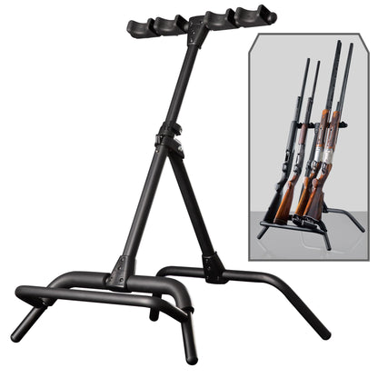 Devos Outdoor RangeRack | Portable Rifle Shotgun and Bow Stand | Ultralight Compact Folding Design | Stable for 1 to 4 Firearms or Compound Bows | Weather Resistant Aluminum Frame