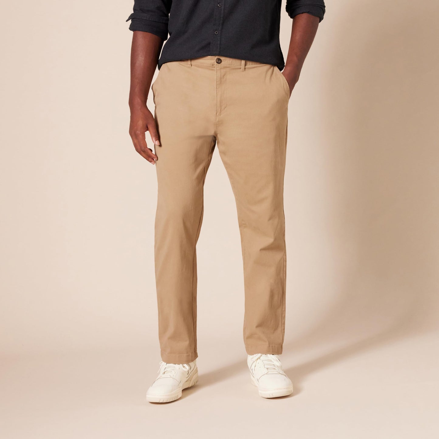 Amazon Essentials Men's Athletic-Fit Casual Stretch Chino Pant (Available in Big & Tall), Mushroom Brown, 34W x 32L