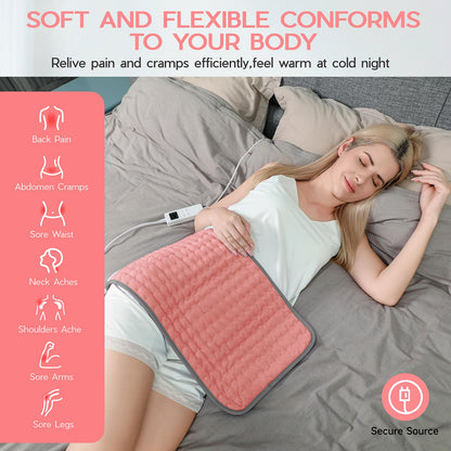 Large Heating Pad for Back Pain Relief, Electric Heating Pad for Neck and Shoulders, Auto Shut Off, Fast Heat, Christmas Gifts for Women Men, Birthday Gifts for Mom Dad (17'' x 33)