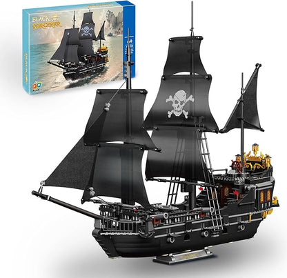 Pirate Ship Building Kit Black Pearl Caribbean Pirate Ship Mini Building Block Sets for Adults Pirate Ship Toys Gift for Kids Boys 8-12 Not Compatible with Lego Pirate Ship Set 1424 PCS