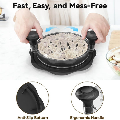 Ukeetap 10" Pro Chicken Shredder Tool - BPA-Free Meat Grinder with Ergonomic Handle & Anti-Slip Base, Black