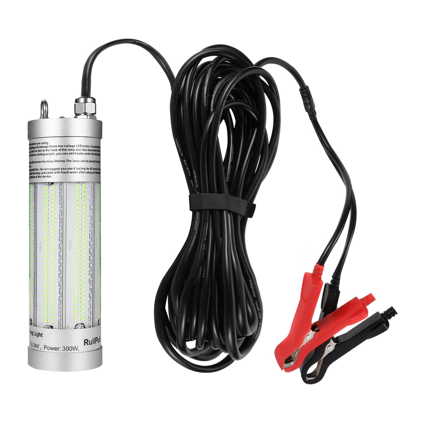 300W 36000lm Underwater Fishing Light, IP68 Waterproof Aluminum Super Bright Night Fish Attracting Submersible LED Lamp Lure Bait Finder for Freshwater Saltwater Sea Kayak Ice Dock (Green)