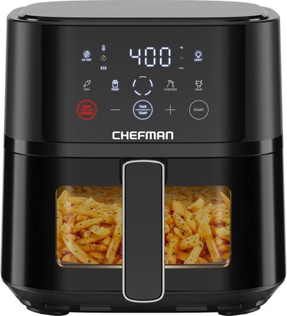 Chefman Air Fryer - 4 QT Compact Airfryer with Hi-Fry Technology for Extra Crisp Meals - Black