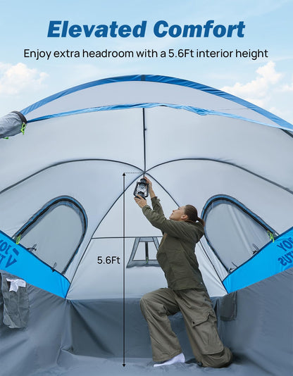 JOYTUTUS Truck Tent, Portable Truck Bed Tent with Rainfly, Truck Tent for 6.0'-6.3' with Fiberglass Pole, Waterproof PU2000mm Double Layer for 2 Person - Blue