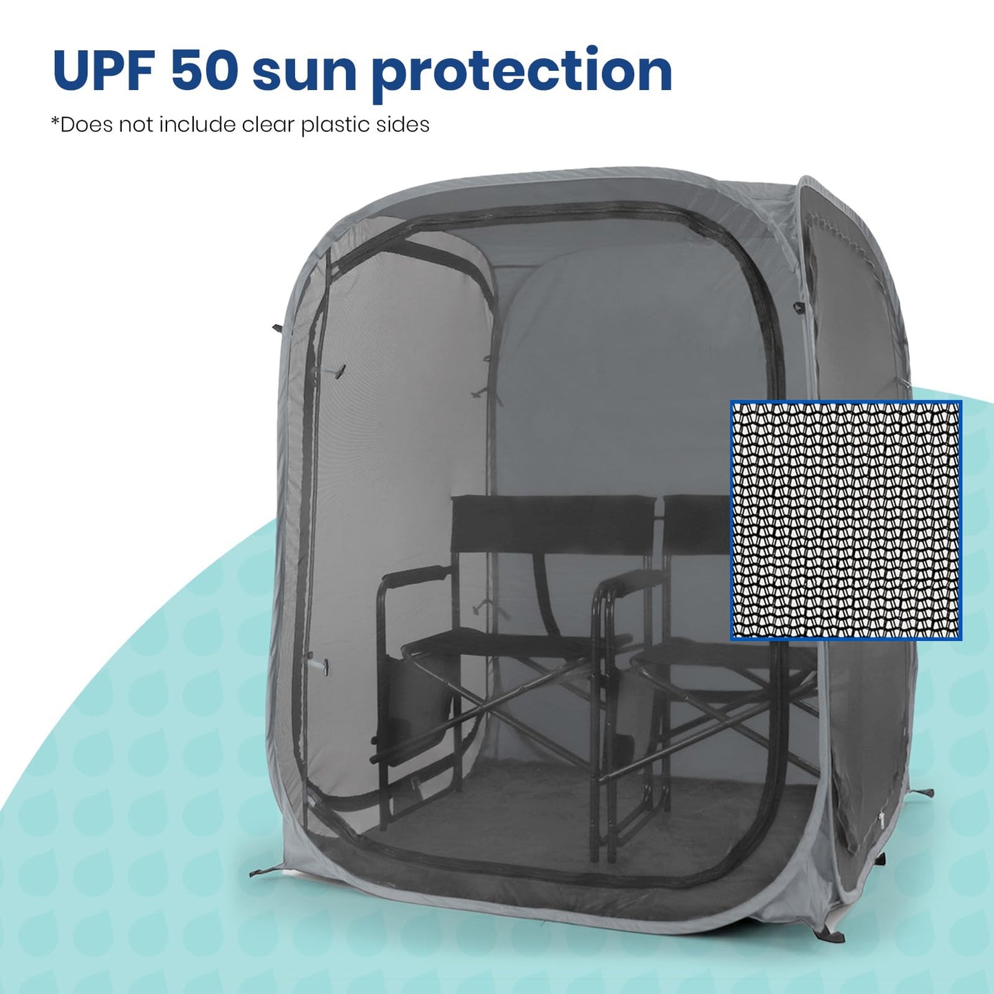 Under the Weather WeatherPod Tank MyPod™ Mesh 1-2 Person Pop-Up Screen Tent Pod - The Original Shark Tank - Keeps Out Bugs, Mosquitos with UPF 50 Sun Protection, Silver