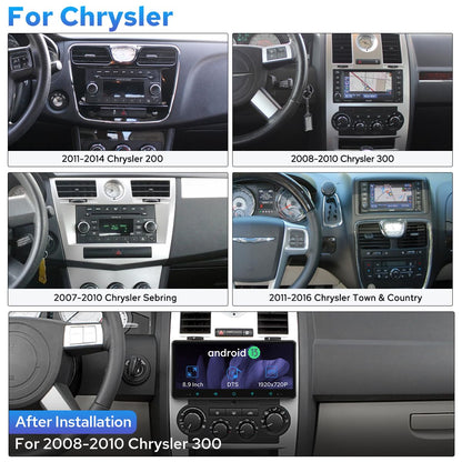 JOYING Car Radio for Jeep Wrangler Jk Patriot Compass Grand Cherokee/Chrysler/Dodge (2007-2017), 8.9" IPS Touch Screen Android 13 Stereo 4gb+64gb with Wireless Carplay, Android Auto(JY-JP102T4)