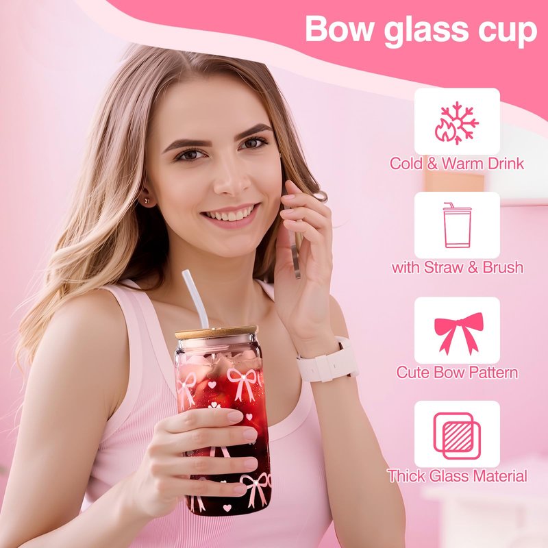 Birthday Gifts for Teen Girls, Happy Birthday Gift Basket for Women, Cute Easter Pink Gifts Basket for Teenage Girl Sister Friend Daughter Niece, Bow Glass Cup for 15+ Year Old Girl Gifts