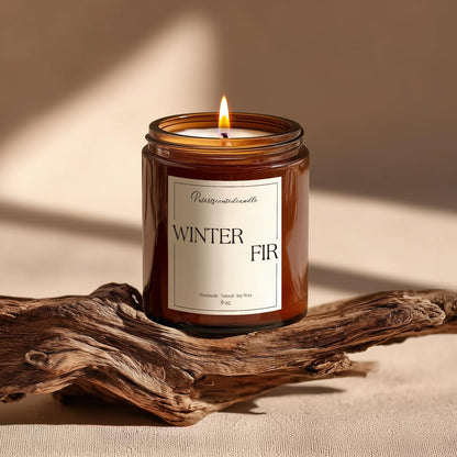 Putart Fir Scented Candles for Home, Natural Soy Wax Aromatherapy Non Toxic Winter Fir Candle Gifts for Women Men, Home Fragrance Decoration Glass Jar Candle for Meditation and Relaxation (9oz)