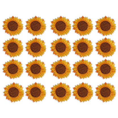20pcs Sunflower Embroidered Patch Accessories DIY Patches Sew On/Iron On Embroidered Patches Backpack Clothing