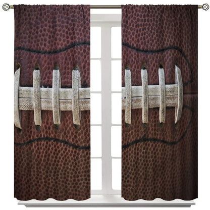 JESTRONRY American Football Blackout Curtain,Rugby Football Traditional Sport Close Up Window Treatments Curtains for Boys Kids Teens Men Bedroom Living Room Home Decor W42xL45in