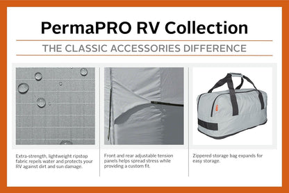 Classic Accessories Over Drive PermaPRO Molded Fiberglass Travel Trailer Cover, Fits 10'1" - 13' RVs, RV Cover, Camper Cover, Travel Trailer Cover